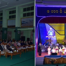 SAC Chairman Commander-in-Chief of Defence Services Senior General Min Aung Hlaing attends dinner in honour of Diamond Jubilee of Tatmadaw (Air) and commissioning of airplanes and helicopters and variety dance show