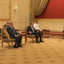 Chairman of State Administration Council Prime Minister Senior General Min Aung Hlaing receives Minister of Foreign Affairs of Russian Federation H.E. Sergey Lavrov