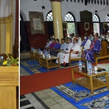 နိုင်ငံ‌တော်စီမံအုပ်ချုပ်ရေးကောင်စီဥက္ကဋ္ဌ နိုင်ငံတော်ဝန်ကြီးချုပ် ဗိုလ်ချုပ်မှူးကြီး မင်းအောင်လှိုင်  ခရစ်တော်မွေးနေ့(ခရစ္စမတ်)ကျေးဇူးတော်ချီးမွမ်းခြင်း အခမ်းအနားသို့ တက်ရောက်ချီးမြှင့်