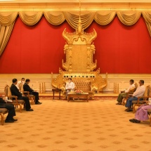 Chairman of State Administration Council Prime Minister Senior General Min Aung Hlaing receives Special Envoy of ASEAN Chair on Myanmar Cambodian Deputy Prime Minister H.E. Mr. Prak Sokhonn and ASEAN Secretary-General