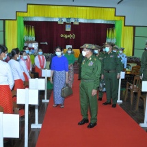 Chairman of State Administration Council Commander-in-Chief of Defence Services Senior General Min Aung Hlaing meets officers, other ranks and families of Dawei Station, Coastal Region Command