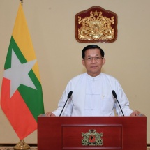 ပြည်ထောင်စုသမ္မတမြန်မာနိုင်ငံတော်အစိုးရ  နိုင်ငံတော်စီမံအုပ်ချုပ်ရေးကောင်စီဥက္ကဋ္ဌ နိုင်ငံတော်ဝန်ကြီးချုပ် ဗိုလ်ချုပ်မှူးကြီး မင်းအောင်လှိုင်ထံမှ  (၂၂)ကြိမ်မြောက် မြန်မာ့တိုင်းရင်းဆေးသမားတော်များညီလာခံနှင့် မြန်မာ့တိုင်းရင်းဆေးပညာနှီးနှောဖလှယ်ပွဲသို့  ပေးပို့သည့် ဂုဏ်ပြုမိန့်ခွန်း