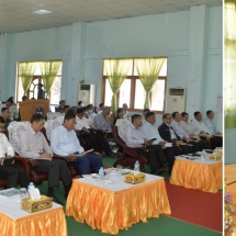Chairman of State Administration Council Prime Minister Senior General Min Aung Hlaing discusses regional development with district and township level departmental officials, townelders in Kyaukphyu District