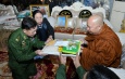 SAC Chairman Prime Minister Senior General Min Aung Hlaing, wife Daw Kyu Kyu Hla comfort temporarily internally displaced persons at Thiri Mingala Mansu Shan Monastery in Lashio