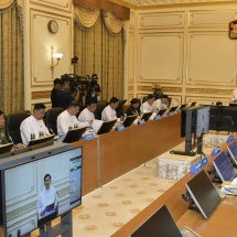 SAC Chairman Prime Minister Senior General Thadoe Maha Thray Sithu Thadoe Thiri Thudhamma Min Aung Hlaing honours Russian Deputy Minister of Defence Colonel General Alexander Vasilievich Fomin with title of performance, accepts honorary doctorate from Institute of Oriental Studies of the Russian Academy of Sciences