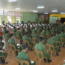 Chairman of State Administration Council Commander-in-Chief of Defence Services Senior General Min Aung Hlaing meets officers, other ranks and their families from Sittwe Station of Western Command