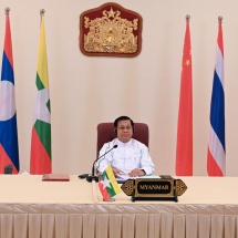 Chairman of State Administration Council Prime Minister Senior General Min Aung Hlaing takes part in 4th Mekong-Lancang Cooperation Leaders’ Meeting through video conferencing