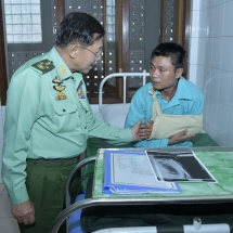 Chairman of State Administration Council Commander-in-Chief of Defence Services Senior General Min Aung Hlaing meets officers, other ranks and families of Kalaw Station