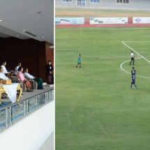 Chairman of State Administration Council Prime Minister Senior General Min Aung Hlaing attends final of Inter-University football tournament for academic year 2023-2024