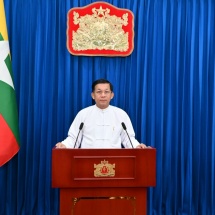 ပြည်ထောင်စုသမ္မတမြန်မာနိုင်ငံတော် နိုင်ငံတော်စီမံအုပ်ချုပ်ရေးကောင်စီဥက္ကဋ္ဌ၊ နိုင်ငံတော်ဝန်ကြီးချုပ်ဗိုလ်ချုပ်မှူးကြီးသတိုးမဟာသရေစည်သူသတိုးသီရိသုဓမ္မမင်းအောင်လှိုင် “(၅၂) ကြိမ်မြောက် မြန်မာနိုင်ငံကျန်းမာရေးဆိုင်ရာသုတေသန ညီလာခံ” ဖွင့်ပွဲအခမ်းအနားတွင် ပြောကြားသည့် ဂုဏ်ပြုမိန့်ခွန်း