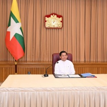 Chairman of State Administration Council Prime Minister Senior General Min Aung Hlaing holds talks with Cambodian Upper House Speaker Samdech Akka Moha Sena Padei Techo HUN SEN through video conferencing