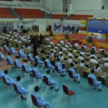 Ceremony to honor medalists of Myanmar sports contingents to 12th SEA Para Games and 17th SEA (Invitational) Body Building and Physique Sports Championships by the State held; Chairman of State Administration Council Prime Minister Senior General Min Aung Hlaing delivers address and presents awards