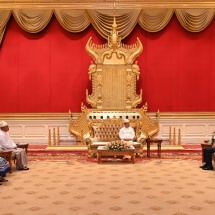 Chairman of State Administration Council Prime Minister Senior General Min Aung Hlaing accepts Credentials from LPDR Ambassador to Myanmar