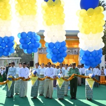 SAC Chairman Prime Minister Senior General Min Aung Hlaing attends inauguration of the underpass, the second facility of its kind in Myanmar