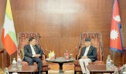 Chairman of State Administration Council Prime Minister Senior General Min Aung Hlaing holds talks with Prime Minister of Nepal Rt. Hon. Mr. K P Sharma Oli
