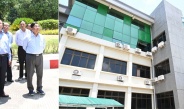 Chairman of State Administration Council Prime Minister Senior General Min Aung Hlaing inspects earthquake-damaged ministry office buildings