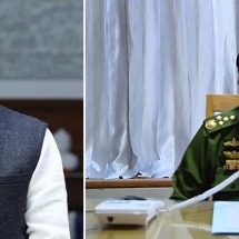 SAC Chairman Prime Minister Senior General Min Aung Hlaing shares experience of devastated earthquake in Myanmar with Prime Minister of India Mr. Narendra Modi on phone contact 