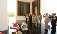 Chairman of State Administration Council Commander-in-Chief of Defence Services Senior General Thadoe Maha Thray Sithu Thadoe Thiri Thudhamma Min Aung Hlaing and senior military officers pay Tribute at Memorial to the Fallen Heroes (Nay Pyi Taw)