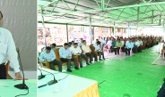 Chairman of State Administration Council Prime Minister Senior General Min Aung Hlaing inspects damages caused by Mandalay earthquake in Inlay region, gives words of encouragement to victims, attends to needs