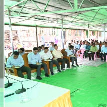 Chairman of State Administration Council Prime Minister Senior General Min Aung Hlaing inspects damages caused by Mandalay earthquake in Inlay region, gives words of encouragement to victims, attends to needs