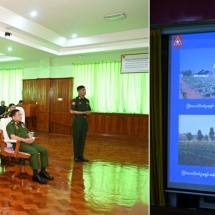 နိုင်ငံတော်စီမံအုပ်ချုပ်ရေးကောင်စီဥက္ကဋ္ဌ တပ်မတော်ကာကွယ်ရေးဦးစီးချုပ် ဗိုလ်ချုပ် မှူးကြီးမင်းအောင်လှိုင် တြိဂံဒေသတိုင်းစစ်ဌာနချုပ်၏ စစ်ဦးစီး၊ စစ်ရေး၊ စစ်ထောက် ဆိုင်ရာဆောင်ရွက်နေမှုအခြေအနေများကိုစစ်ဆေး