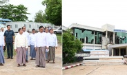 နိုင်ငံတော်စီမံအုပ်ချုပ်ရေးကောင်စီဥက္ကဋ္ဌ နိုင်ငံတော်ဝန်ကြီးချုပ် ဗိုလ်ချုပ်မှူးကြီးမင်းအောင်လှိုင် ငလျင်ဒဏ်ကြောင့် ထိခိုက်ပျက်စီးမှုများဖြစ်ပေါ်ခဲ့သည့် ဝန်ကြီးရုံးအဆောက်အဦများအား ကြည့်ရှုစစ်ဆေး၊ လိုအပ်သည်များလမ်းညွှန်မှာကြား