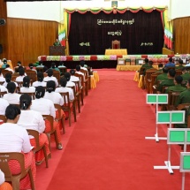 Chairman of State Administration Council Commander-in-Chief of Defence Services Senior General Min Aung Hlaing meets officers, other ranks  and families of Kengtung Station, Triangle Region Command