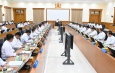 Chairman of State Administration Council Prime Minister Senior GeneralMin Aung Hlaing addresses SAC government meeting