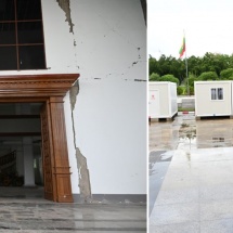 Chairman of State Administration Council Prime Minister Senior General Min Aung Hlaing inspects ministry buildings damaged earthquake, gives necessary instructions