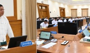နိုင်ငံတော်စီမံအုပ်ချုပ်ရေးကောင်စီဥက္ကဋ္ဌ နိုင်ငံတော်ဝန်ကြီးချုပ် ဗိုလ်ချုပ်မှူးကြီး မင်းအောင်လှိုင်နိုင်ငံတော်စီမံအုပ်ချုပ်ရေးကောင်စီအစိုးရအဖွဲ့လုပ်ငန်းညှိနှိုင်းအစည်းအဝေးသို့ တက်ရောက်အမှာစကားပြောကြား