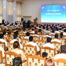 Well-wishers present donations to provide relief aid and rehabilitation  undertakings for Mandalay earthquake victims at the second  donation ceremony