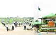 Chairman of State Administration Council Prime Minister Senior General Min Aung Hlaing plants a gangaw sapling at the first monsoon tree-planting ceremony for 2025 of Nay Pyi Taw, Union Territory