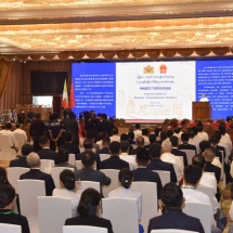 Chairman of State Administration Council Prime Minister Senior General Min Aung Hlaing delivers address at Diamond Jubilee of Myanmar-China diplomatic relations