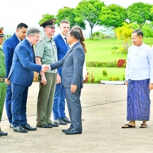 High-level Myanmar delegation led by Chairman of the State Administration Council Prime Minister Senior General Min Aung Hlaing arrives in Republic of Belarus to attend fourth EEF 2025