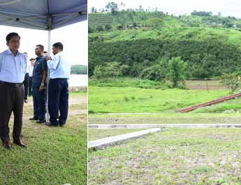 Chairman of State Administration Council Prime Minister Senior General Min Aung Hlaing inspects endeavours for ensuring sufficient water supply, education promotion and cleanliness and beautification in PyinOoLwin