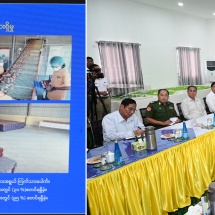 Chairman of State Administration Council Prime Minister Senior General Min Aung Hlaing inspects progress of Shwepyi Agriculture and Livestock Zone