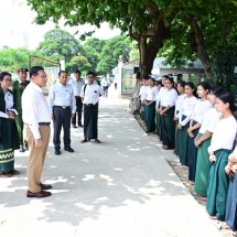 နိုင်ငံတော်စီမံအုပ်ချုပ်ရေးကောင်စီဥက္ကဋ္ဌ နိုင်ငံတော်ဝန်ကြီးချုပ် ဗိုလ်ချုပ် မှူးကြီး မင်းအောင်လှိုင် စစ်ကိုင်းမြို့နှင့် မန္တလေးမြို့တို့အတွင်း ပြန်လည် ထူထောင်ရေးလုပ်ငန်းများဆောင်ရွက်နေမှုများအားသွားရောက်ကြည့်ရှုစစ်ဆေး၊ လိုအပ်သည်များဖြည့်ဆည်းဆောင်ရွက်