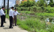 Chairman of State Administration Council Prime Minister Senior General Min Aung Hlaing inspects tasks carried out for better drainage system along Yangon-Pathein road in Hlaingtharyar Township