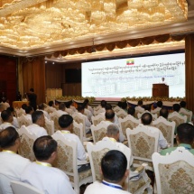 SAC Chairman Prime Minister Senior General Min Aung Hlaing delivers inaugural speech at opening of Post Earthquake Technical Forum
