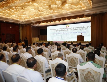 SAC Chairman Prime Minister Senior General Min Aung Hlaing delivers inaugural speech at opening of Post Earthquake Technical Forum
