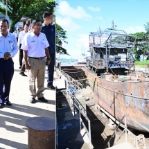 နိုင်ငံတော်စီမံအုပ်ချုပ်ရေးကောင်စီဥက္ကဋ္ဌ နိုင်ငံတော်ဝန်ကြီးချုပ် ဗိုလ်ချုပ်မှူးကြီးမင်းအောင်လှိုင်  ဂျောင်ဝိုင်းလွန်းကျင်းလုပ်ငန်းပြန်လည်ဆောင်ရွက်နေသည့်အခြေအနေများအား  သွားရောက်ကြည့်ရှု စစ်ဆေး