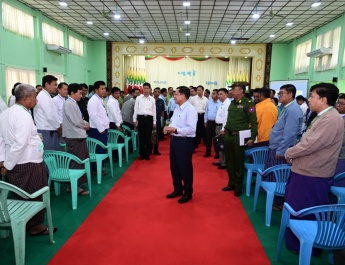 နိုင်ငံတော်စီမံအုပ်ချုပ်ရေးကောင်စီဥက္ကဋ္ဌ နိုင်ငံတော်ဝန်ကြီးချုပ် ဗိုလ်ချုပ်မှူးကြီးမင်းအောင်လှိုင် မန္တလေးတိုင်းဒေသကြီး၊ မိတ္ထီလာခရိုင်အတွင်းရှိ ခရိုင်၊ မြို့နယ်အဆင့် ဌာနဆိုင်ရာတာဝန်ရှိသူများ၊ မြို့မိမြို့ဖများနှင့် MSME လုပ်ငန်းရှင်များအားတွေ့ဆုံ၍ ဒေသဖွံ့ဖြိုးတိုးတက်ရေးဆိုင်ရာများ ဆွေးနွေးပြောကြား
