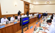 နိုင်ငံတော်စီမံအုပ်ချုပ်ရေးကောင်စီဥက္ကဋ္ဌ နိုင်ငံတော်ဝန်ကြီးချုပ် ဗိုလ်ချုပ်မှူးကြီးမင်းအောင်လှိုင် နိုင်ငံတော်၏စီးပွားရေးတိုးတက်စေရန်အတွက် လုပ်ငန်းညှိနှိုင်းအစည်းအဝေးသို့ တက်ရောက်အမှာစကားပြောကြား