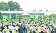 Chairman of State Administration Council Prime Minister Senior General Min Aung Hlaing plants star-flower sapling at 2nd monsoon tree-planting ceremony for 2025 of Nay Pyi Taw, Union Territory