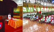 နိုင်ငံတော်လုံခြုံရေးနှင့်အေးချမ်းသာယာရေးကော်မရှင်ဥက္ကဋ္ဌတပ်မတော်ကာကွယ်ရေးဦးစီးချုပ်  ဗိုလ်ချုပ်မှူးကြီးမင်းအောင်လှိုင်  တောင်ပိုင်းတိုင်းစစ်ဌာနချုပ် နယ်မြေ အတွင်း နယ်မြေလုံခြုံရေးဆောင်ရွက်ထားရှိမှုအခြေအနေများအားစစ်ဆေး၊ တပ်နယ် မိသားစုများအား တွေ့ဆုံအမှာစကားပြောကြား