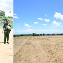 နိုင်ငံတော်လုံခြုံရေးနှင့်အေးချမ်းသာယာရေးကော်မရှင်ဥက္ကဋ္ဌ ဗိုလ်ချုပ်မှူးကြီးမင်းအောင်လှိုင် ချောက်မြို့နှင့်ရေနံချောင်းမြို့တို့ရှိ ဌာနဆိုင်ရာတာဝန်ရှိသူများ မြို့မိ မြို့ဖများနှင့်တွေ့ဆုံ၍ ဒေသဖွံ့ဖြိုးတိုးတက်ရေးဆိုင်ရာများဆွေးနွေး   