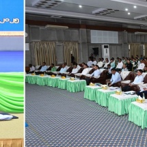 နိုင်ငံတော်လုံခြုံရေးနှင့်အေးချမ်းသာယာရေးကော်မရှင်ဥက္ကဋ္ဌဗိုလ်ချုပ်မှူးကြီးမင်းအောင်လှိုင် မကွေး မြို့ရှိ ဌာနဆိုင်ရာတာဝန်ရှိသူများ၊ အသေးစား၊ အငယ်စားနှင့် အလတ်စားစီးပွားရေး(MSME) လုပ်ငန်း ရှင်များနှင့်တွေ့ဆုံ၍ ဒေသဖွံ့ဖြိုးတိုးတက်ရေးအတွက် ဆွေးနွေးပြောကြား      