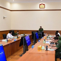 နိုင်ငံတော်လုံခြုံရေးနှင့် အေးချမ်းသာယာရေးကော်မရှင်အစည်းအဝေးကျင်းပ  နိုင်ငံတော်လုံခြုံရေးနှင့် အေးချမ်းသာယာရေးကော်မရှင်ဥက္ကဋ္ဌ  ဗိုလ်ချုပ်မှူးကြီးမင်းအောင်လှိုင် တက်ရောက်အမှာစကား ပြောကြား  