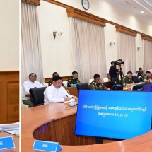 State Security and Peace Commission holds meeting; Chairman of State Security and Peace Commission of the Republic of the Union of Myanmar Senior General Min Aung Hlaing delivers address
