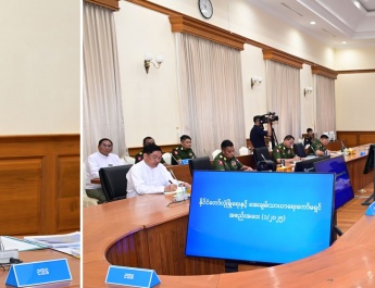 State Security and Peace Commission holds meeting; Chairman of State Security and Peace Commission of the Republic of the Union of Myanmar Senior General Min Aung Hlaing delivers address